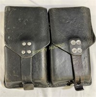 LEATHER MAGAZINE POUCH WITH MAGAZINES