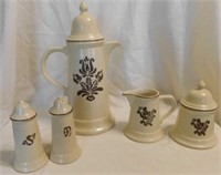 1980's Pfaltzgraff Village serving pieces: salt &