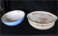 Vintage pottery dinnerware: 4 Crooksville Iva-Lure