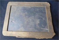 Vintage wood frame slate chalk board, broken -