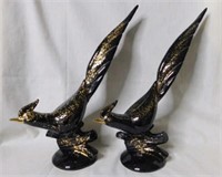 Pair of Mid Century ceramic pheasant figurines,