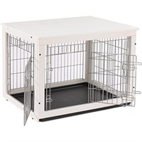 *Dog Crate End Table for Medium Dog, Wooden Dog