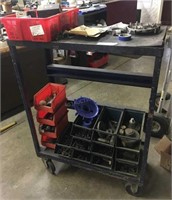 Metal Rolling Cart w/Asstd Tools and Parts