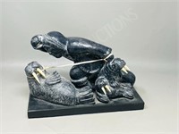 native art figurine - Walrus Hunter - 11" long