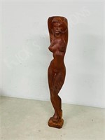 23" tall wood nude statue