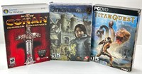 3 PC Games Titan Quest Age Of Conan & Stronghold 2