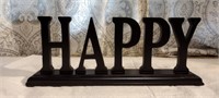 Wood "HAPPY' Sign