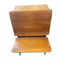 Antique Childs School Desk with Glass Ink Well