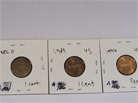 1982D 1989 1994 US PENNIES