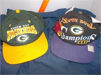 2 Packer Caps- Superbowl w/ Tags