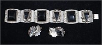 .925 Silver Mexican Bracelet & Earrings Set
