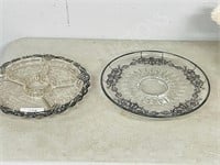 crystal & silver overlay platters