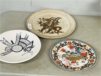 assorted ceramic & china plates