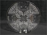 Neiman Marcus Pilgrim Glass Angle Hearts Platter