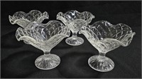 Lot: Clear Patterned Ice Cream Stemmed Dishes