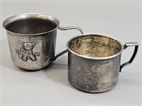 Vtg. Silverplate Princess House Child's Mugs