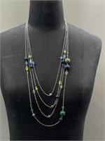 Beaded Silvertoned Necklace