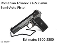 Romanian Tokarev 7.62x25mm Semi-Auto Pistol