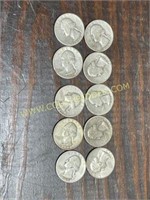 10 silver washington quarters 90% silver