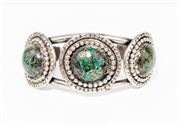 Jewelry Navajo Silver & Turquoise Cuff Bracelet