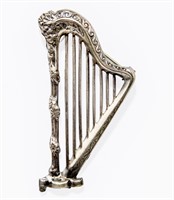 Jewelry Sterling Silver Harp Brooch