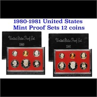 Group of 2 United States Mint Proof Sets 1981-1982