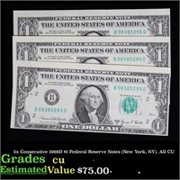 3x Consecutive 1969D $1 Federal Reserve Notes (New