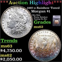 ***Auction Highlight*** 1897-o Morgan Dollar Rainb