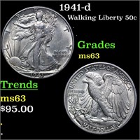 1941-d Walking Liberty Half Dollar 50c Grades Sele