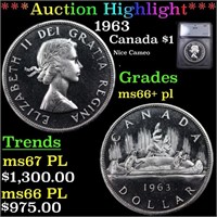 ***Auction Highlight*** 1963 Canada Dollar $1 Grad