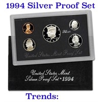 1994 United States Mint Silver Proof Set. 5 Coins