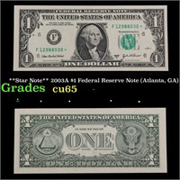 **Star Note** 2003A $1 Federal Reserve Note (Atlan