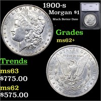 1900-s Morgan Dollar $1 Graded ms62+ BY SEGS