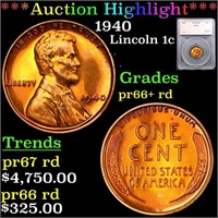 Proof ***Auction Highlight*** 1940 Lincoln Cent 1c