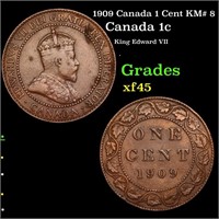 1909 Canada 1 Cent KM# 8 Grades xf+