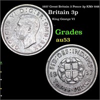 1937 Great Britain 3 Pence 3p KM# 848 Grades Selec