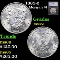 1885-o Morgan Dollar $1 Graded ms65+ BY SEGS