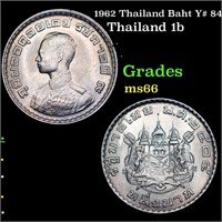 1962 Thailand Baht Y# 84 Grades GEM+ Unc