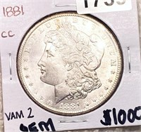 1881-CC Morgan Silver Dollar GEM VAM-2