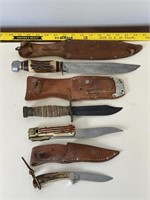 4 Knives w/3 Sheaths