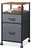 2 Drawer Fabric Mobile File Cabinet/Printer Stand