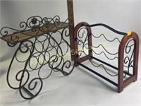 2- wooden/metal wine racks