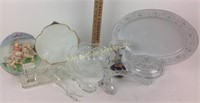 Limoges decorative egg box , Clear glass pieces -