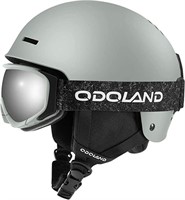 *Snowboard Helmet with Ski Goggles-Grey