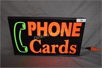 Phone Cards Lighted Sign
