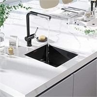 TORVA Gloss Black Undermount Kitchen Sink