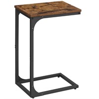 C-Shaped End Table-Brown & Black