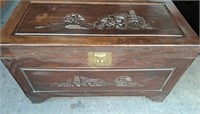 SW - ASIAN CARVED WOOD CHEST 23X40"