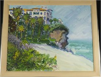 Seaside Painting Unsigned Framed