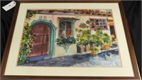 Watercolor Mediterranean House